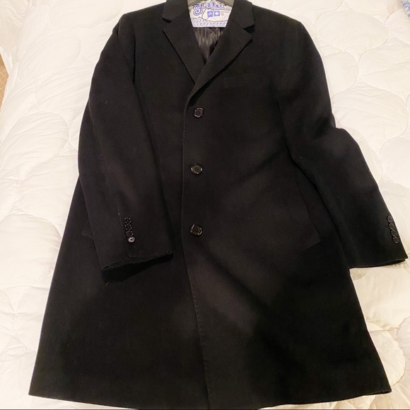 EUC Sz42 SOFT GORGEOUS Black Wool Overcoat